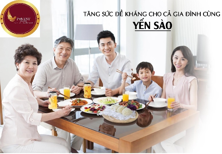 gia đình ăn tổ yến sào tốt cho sức khỏe và gia tăng sức đề khàng, hệ miễn dịch, chống lão hóa và cải thiện đường hô hấp